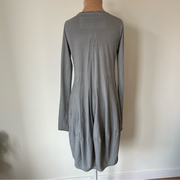 RUNDHOLZ Black Label Plankton Gray Long Sleeve Short Tulip Lagenlook Dress XS - Picture 6 of 11
